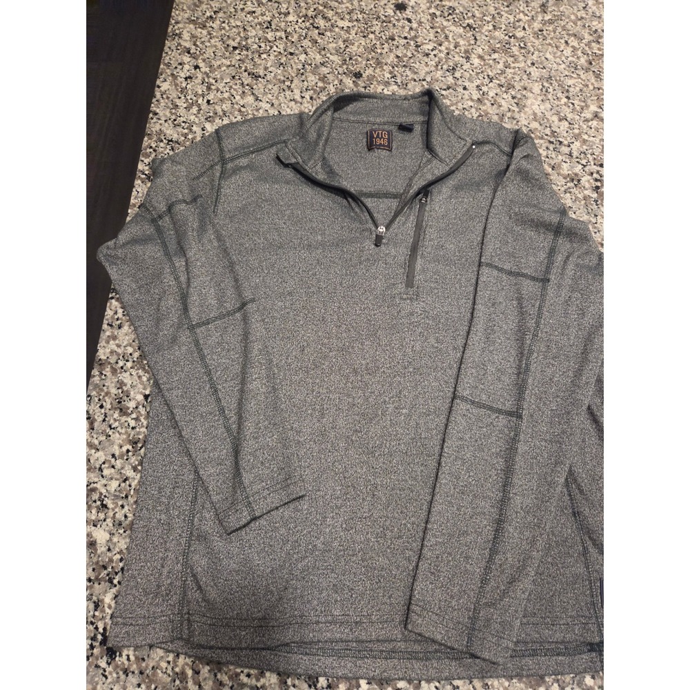 VTG 1946 Mens Quarter‎ Zip Pullover Heather Grey Mock Neck Sweater Large